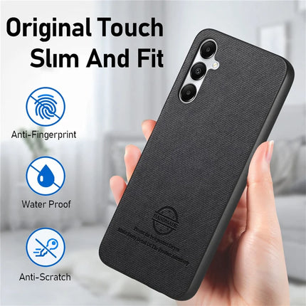 For Samsung Galaxy A05s 4G Case Cloth Texture Leather+PC+TPU Anti-Drop Phone Cover