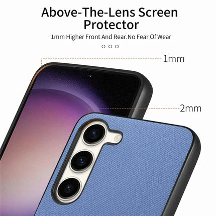 For Samsung Galaxy S23 Case Cloth Texture Leather+PC+TPU Anti-Drop Phone Cover