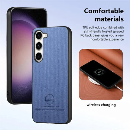 For Samsung Galaxy S23 Case Cloth Texture Leather+PC+TPU Anti-Drop Phone Cover