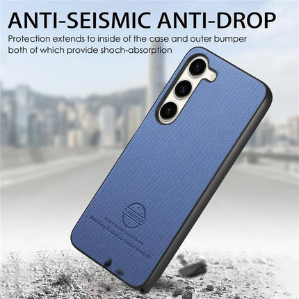 For Samsung Galaxy S23 Case Cloth Texture Leather+PC+TPU Anti-Drop Phone Cover