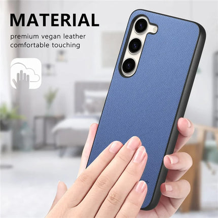 For Samsung Galaxy S23 Case Cloth Texture Leather+PC+TPU Anti-Drop Phone Cover