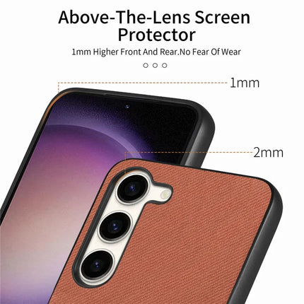 For Samsung Galaxy S23 Case Cloth Texture Leather+PC+TPU Anti-Drop Phone Cover