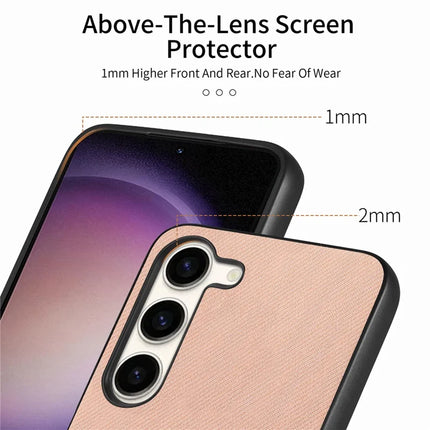 For Samsung Galaxy S23 Case Cloth Texture Leather+PC+TPU Anti-Drop Phone Cover