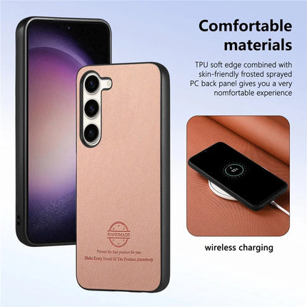 For Samsung Galaxy S23 Case Cloth Texture Leather+PC+TPU Anti-Drop Phone Cover