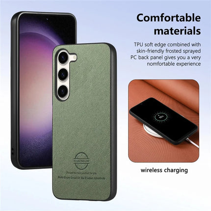 For Samsung Galaxy S23 Case Cloth Texture Leather+PC+TPU Anti-Drop Phone Cover