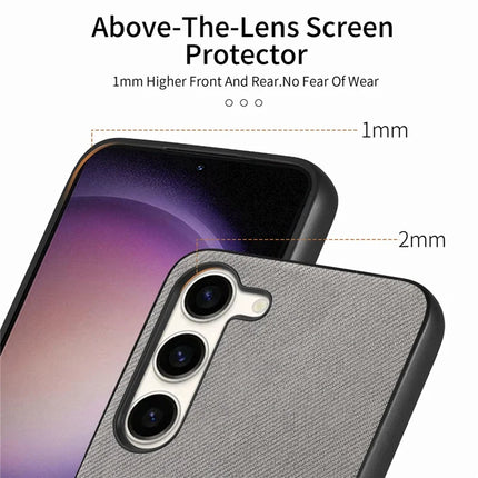 For Samsung Galaxy S23 Case Cloth Texture Leather+PC+TPU Anti-Drop Phone Cover