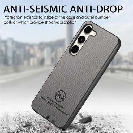 For Samsung Galaxy S23 Case Cloth Texture Leather+PC+TPU Anti-Drop Phone Cover