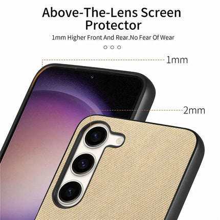 For Samsung Galaxy S23 Case Cloth Texture Leather+PC+TPU Anti-Drop Phone Cover