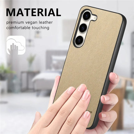 For Samsung Galaxy S23 Case Cloth Texture Leather+PC+TPU Anti-Drop Phone Cover