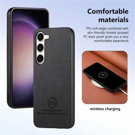For Samsung Galaxy S23 Case Cloth Texture Leather+PC+TPU Anti-Drop Phone Cover