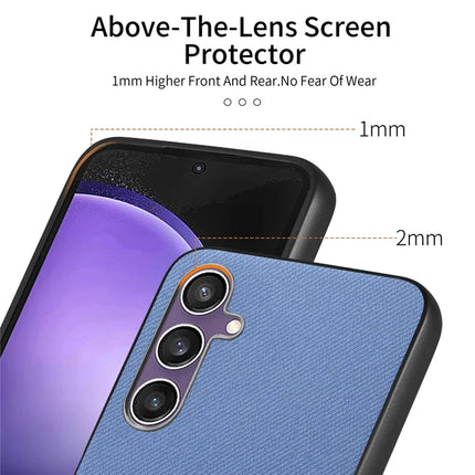 For Samsung Galaxy S23 FE Case Cloth Texture Leather+PC+TPU Anti-Drop Phone Cover