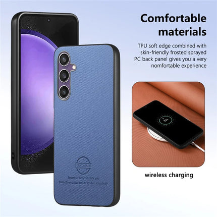 For Samsung Galaxy S23 FE Case Cloth Texture Leather+PC+TPU Anti-Drop Phone Cover
