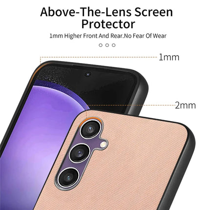 For Samsung Galaxy S23 FE Case Cloth Texture Leather+PC+TPU Anti-Drop Phone Cover