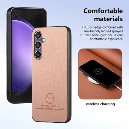 For Samsung Galaxy S23 FE Case Cloth Texture Leather+PC+TPU Anti-Drop Phone Cover