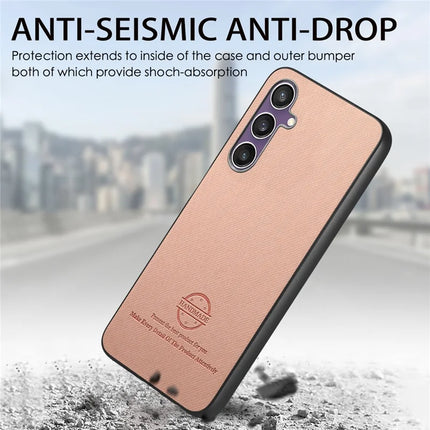For Samsung Galaxy S23 FE Case Cloth Texture Leather+PC+TPU Anti-Drop Phone Cover