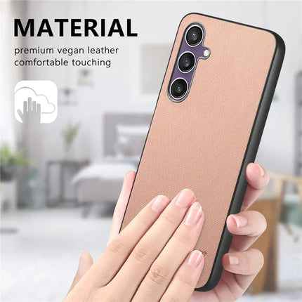 For Samsung Galaxy S23 FE Case Cloth Texture Leather+PC+TPU Anti-Drop Phone Cover