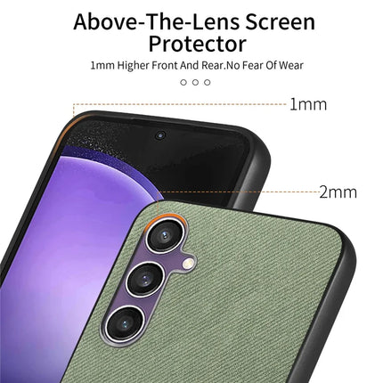 For Samsung Galaxy S23 FE Case Cloth Texture Leather+PC+TPU Anti-Drop Phone Cover