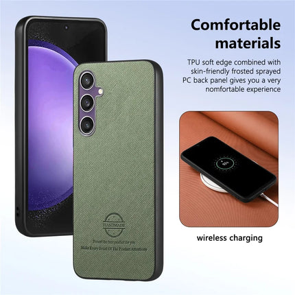 For Samsung Galaxy S23 FE Case Cloth Texture Leather+PC+TPU Anti-Drop Phone Cover