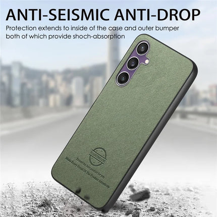 For Samsung Galaxy S23 FE Case Cloth Texture Leather+PC+TPU Anti-Drop Phone Cover