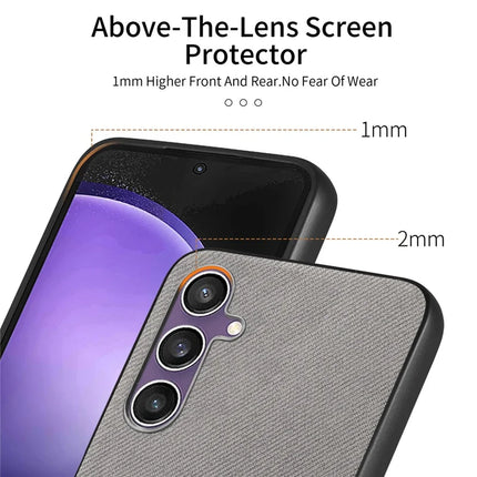 For Samsung Galaxy S23 FE Case Cloth Texture Leather+PC+TPU Anti-Drop Phone Cover