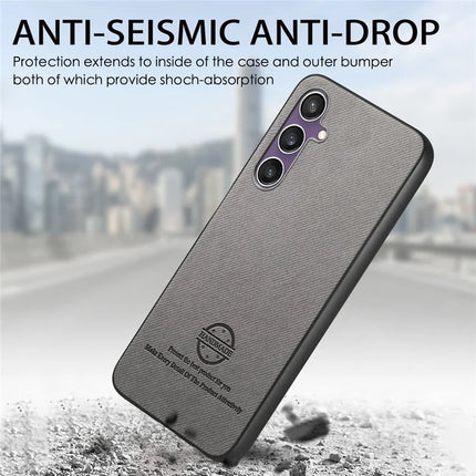 For Samsung Galaxy S23 FE Case Cloth Texture Leather+PC+TPU Anti-Drop Phone Cover