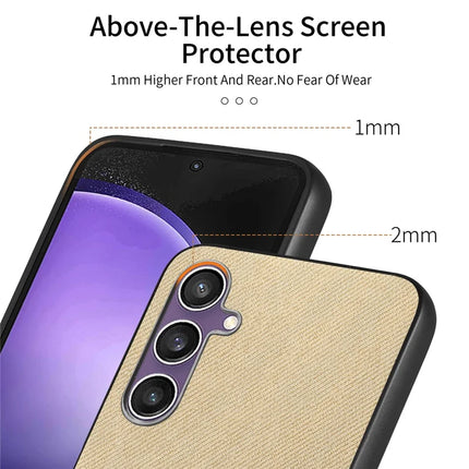 For Samsung Galaxy S23 FE Case Cloth Texture Leather+PC+TPU Anti-Drop Phone Cover