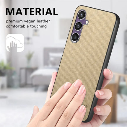 For Samsung Galaxy S23 FE Case Cloth Texture Leather+PC+TPU Anti-Drop Phone Cover