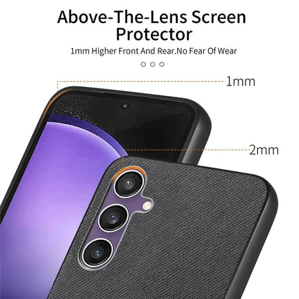 For Samsung Galaxy S23 FE Case Cloth Texture Leather+PC+TPU Anti-Drop Phone Cover