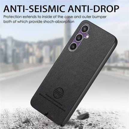 For Samsung Galaxy S23 FE Case Cloth Texture Leather+PC+TPU Anti-Drop Phone Cover