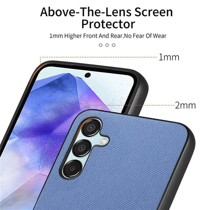 For Samsung Galaxy A55 5G Case Cloth Texture Leather+PC+TPU Anti-Drop Phone Cover