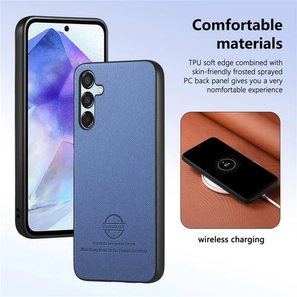 For Samsung Galaxy A55 5G Case Cloth Texture Leather+PC+TPU Anti-Drop Phone Cover