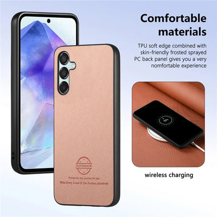 For Samsung Galaxy A55 5G Case Cloth Texture Leather+PC+TPU Anti-Drop Phone Cover