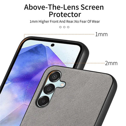 For Samsung Galaxy A55 5G Case Cloth Texture Leather+PC+TPU Anti-Drop Phone Cover