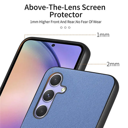 For Samsung Galaxy A54 5G Case Cloth Texture Leather+PC+TPU Anti-Drop Phone Cover
