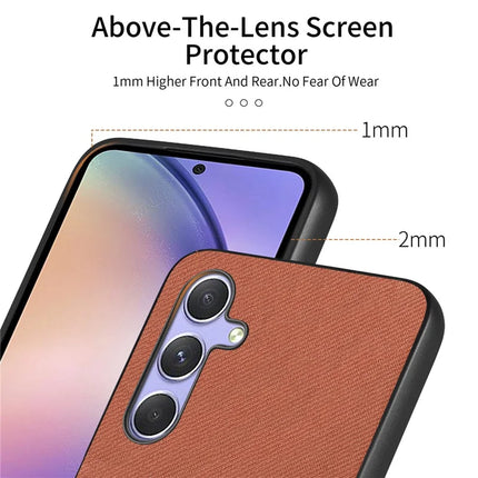 For Samsung Galaxy A54 5G Case Cloth Texture Leather+PC+TPU Anti-Drop Phone Cover