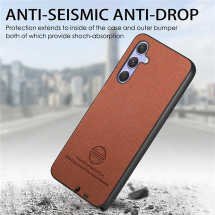 For Samsung Galaxy A54 5G Case Cloth Texture Leather+PC+TPU Anti-Drop Phone Cover