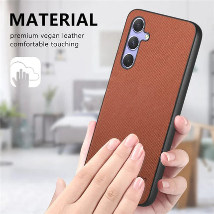 For Samsung Galaxy A54 5G Case Cloth Texture Leather+PC+TPU Anti-Drop Phone Cover