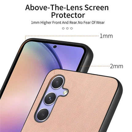 For Samsung Galaxy A54 5G Case Cloth Texture Leather+PC+TPU Anti-Drop Phone Cover