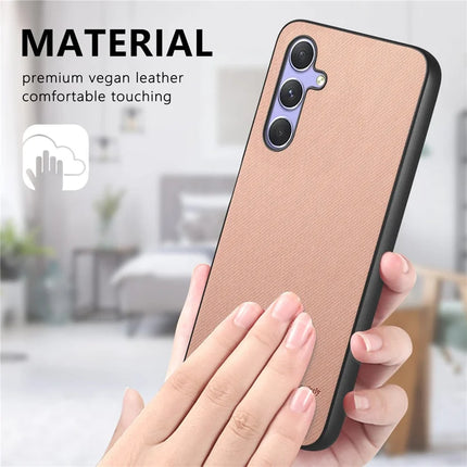 For Samsung Galaxy A54 5G Case Cloth Texture Leather+PC+TPU Anti-Drop Phone Cover