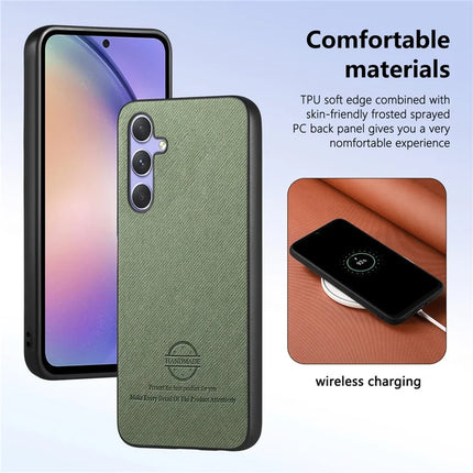 For Samsung Galaxy A54 5G Case Cloth Texture Leather+PC+TPU Anti-Drop Phone Cover