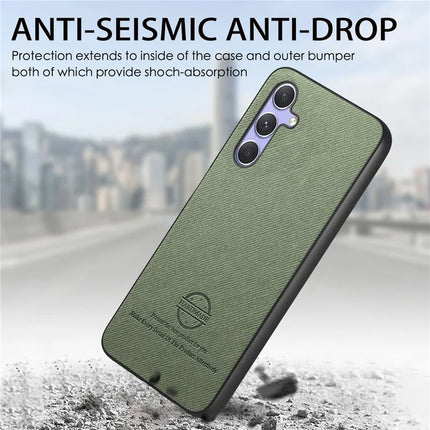 For Samsung Galaxy A54 5G Case Cloth Texture Leather+PC+TPU Anti-Drop Phone Cover