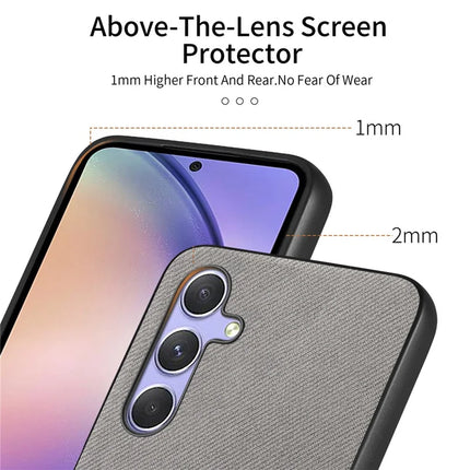 For Samsung Galaxy A54 5G Case Cloth Texture Leather+PC+TPU Anti-Drop Phone Cover