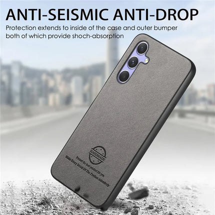 For Samsung Galaxy A54 5G Case Cloth Texture Leather+PC+TPU Anti-Drop Phone Cover