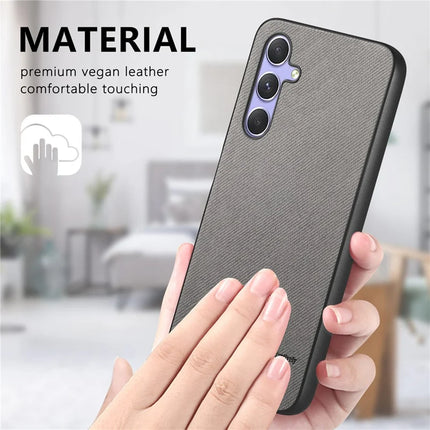 For Samsung Galaxy A54 5G Case Cloth Texture Leather+PC+TPU Anti-Drop Phone Cover