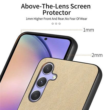 For Samsung Galaxy A54 5G Case Cloth Texture Leather+PC+TPU Anti-Drop Phone Cover