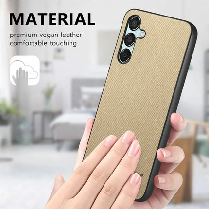 For Samsung Galaxy A35 5G Case Cloth Texture Leather+PC+TPU Anti-Drop Phone Cover