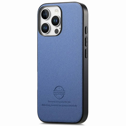 For iPhone 16 Pro Max Case Cloth Texture Leather+PC+TPU Anti-Drop Phone Cover