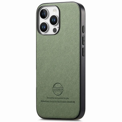 For iPhone 16 Pro Max Case Cloth Texture Leather+PC+TPU Anti-Drop Phone Cover