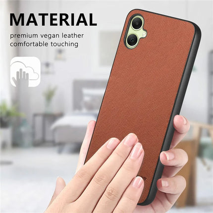 For Samsung Galaxy A06 Case Cloth Texture Leather+PC+TPU Anti-Drop Phone Cover