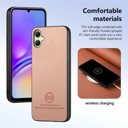 For Samsung Galaxy A06 Case Cloth Texture Leather+PC+TPU Anti-Drop Phone Cover